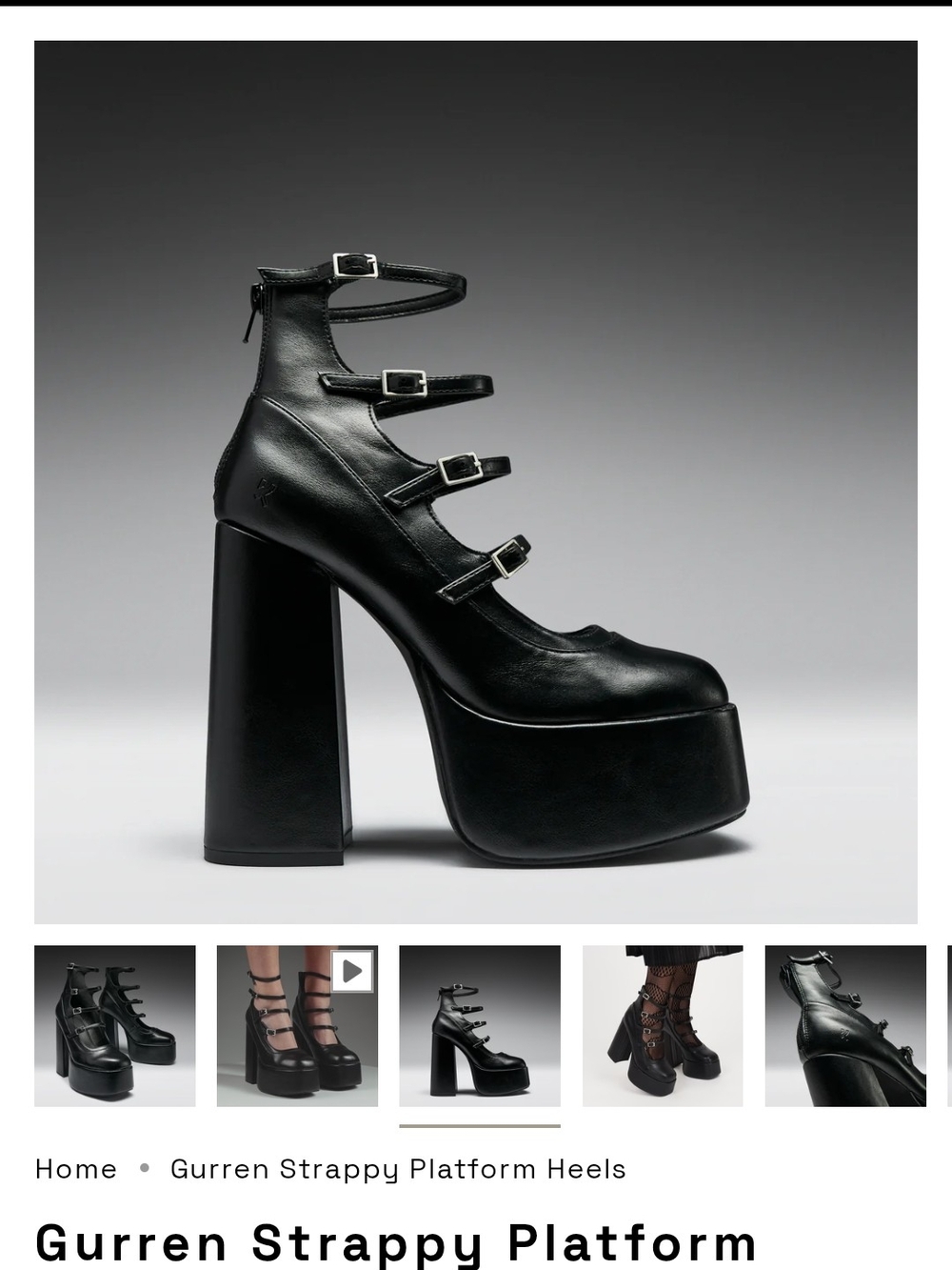 Koi Footwear Strappy Platform Heels — Black